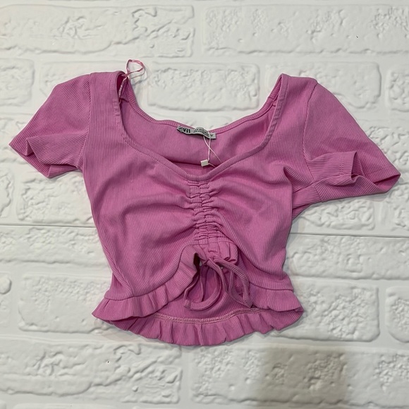 Zara Tops - Princess Polly Pink Tie Shirt